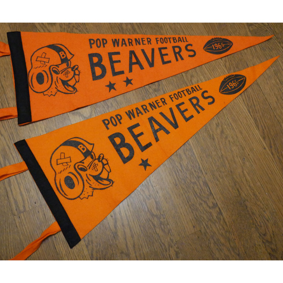 Ultra Rare Vintage 1960's OREGON BEAVERS Pennant Pop Warner Full Size